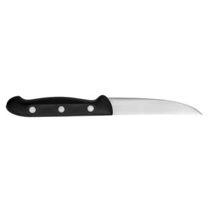 Couteaux de cuisine à manche noir avec lame droite argentée et poignée à rivets Trio pour la préparation des légumes et des fruits frais - Product Image 2