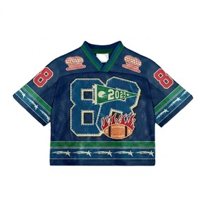 Camiseta Retro de Béisbol Estadounidense Personalizada, Camiseta Deportiva de Fútbol para Hombre, de Malla de Poliéster, Corte Holgado y Recto, con Estampado DTG - Product Image 1