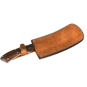 Couteau de chef Burraq OEM de qualité industrielle, en acier Damas fait main, multifonctionnel, à motif torsadé, avec étui en cuir, pour usage en cuisine - Product Image 3