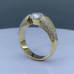 Anillo de Diamantes Cultivados en Laboratorio de Diseño Moderno, 3.00ct, Corte Redondo, con Certificado IGI y Claridad VVS-VS, para Hombre y Mujer - Product Image 3