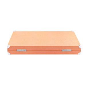 Wholesale Tournament <b>Backgammon</b> <b>Set</b> Orange Lizard Texture Vegan Leather Attache with Handle Custom Logo 44mm Checkers - Product Image 4