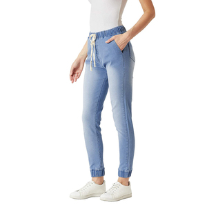 En gros, Pantalons en jean de haute qualité pour femme, taille mi-haute, style salopette, longueur intégrale, décontractés, respirants, à lacets - Product Image 4