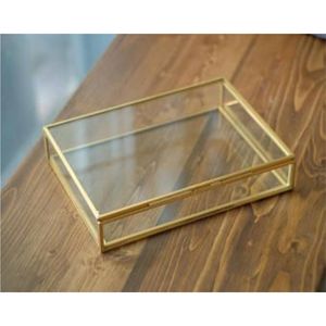 Luxury Gold Brass Glass <b>Box</b> Jewelry Organizer Clear Keepsake Display <b>Box</b> Decorative Tabletop <b>Wedding</b> <b>Gift</b> <b>Box</b> Home Decor <b>Box</b> - Product Image 1