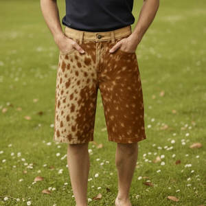 Pantalones Cortos de Cuero de Vaca con Pelo para Hombre, Estilo Vaquero Occidental, Moda Premium, Streetwear, los Más Vendidos - Product Image 3