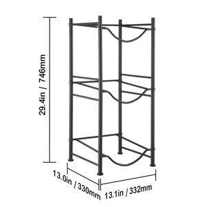 Portabottiglie d'acqua a 3 livelli per uso intensivo, per bottiglie da 5 galloni, a fila singola, per uso in cucina - Product Image 6