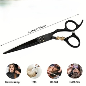 Black Gold Hair Cutting Scissors Professional Salon Shears Straight Razor <b>Edge</b> Styling Barber <b>Tools</b> - Product Image 3