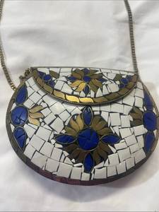Bolso de Mano con Diseño Floral de Mosaico Kundan Hecho a Mano, Bolso de Hombro Cruzado para Mujer, Bolso de Diseño de Lujo - Product Image 5