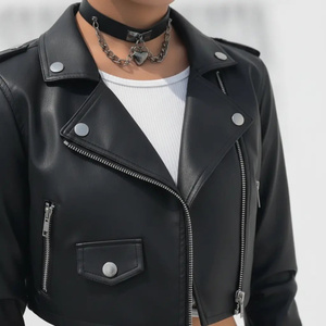 Chaqueta de Cuero para Mujer, Estilo Biker, de Piel de Cabra Genuina, con Servicio de Muestra de Color Personalizado y Personalización Disponible - Product Image 4