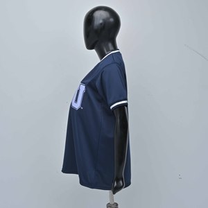 JSU <b>V</b>-<b>Neck</b> <b>T</b>-<b>Shirt</b> Navy Blue Regular Fit Short Sleeve Unisex Breathable Jersey Fabric Casual Style Greek letter activewear <b>shirt</b> - Product Image 4
