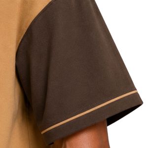Camel Brown Mens Oversized <b>T</b> <b>Shirt</b> And Shorts Set Dark Brown Contrast Sleeves Custom Logo Casual Streetwear Summer Wholesale - Product Image 6
