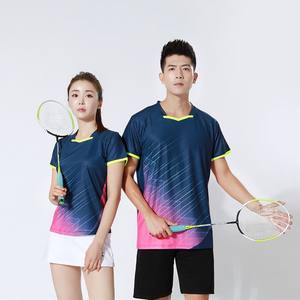 Ropa de tenis de mesa personalizada para hombre y mujer, camiseta de voleibol transpirable de secado rápido, ropa de bádminton de manga corta - Product Image 5