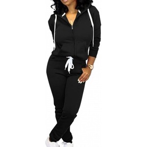 Ensemble de survêtement pour femme, couleur moutarde, à capuche, manches longues, couleur unie, fermeture éclair, décontracté, taille plus, coupe régulière, automne - Product Image 6