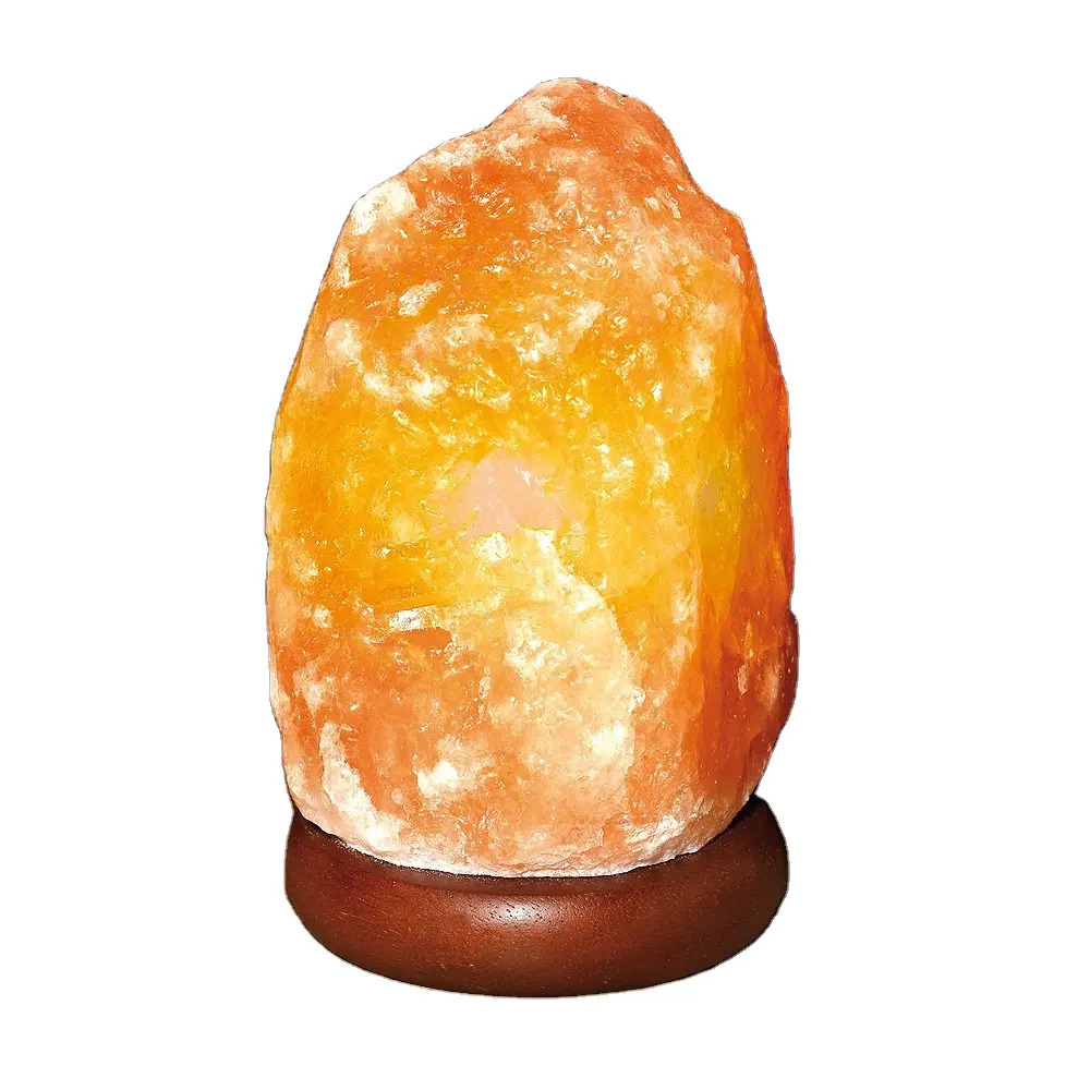 Lámpara de sal de roca de cristal de forma Natural del Himalaya, para decoración y terapia de estado de ánimo Natural con beneficios para la salud