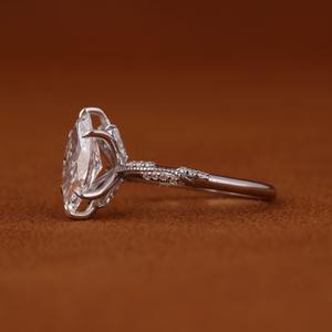 Anillos de Compromiso Ajustables para Mujer, con Diamante Cultivado en Laboratorio IGI, Corte Brillante, Oro Blanco Sólido de 14K, Diseño Moderno - Product Image 3