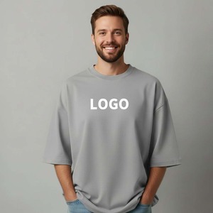 T-shirts pour hommes de haute qualité, 100% coton, jersey personnalisé, poids lourd, surdimensionnés, respirants, imprimés par transfert thermique - Product Image 3