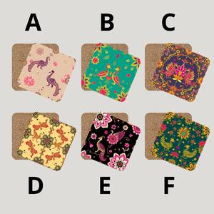 Ensemble de sous-verres colorés en MDF laqué faits à la main, résistants à la chaleur, pour cadeau de festival, décoration de la maison, vaisselle, cadeau - Product Image 3