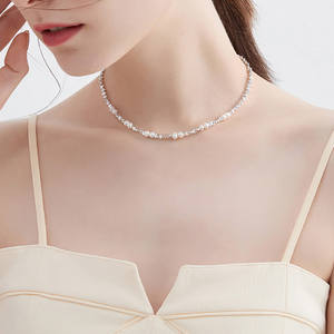 Collar de Perlas de Agua Dulce de Alta Gama para Mujer, Estilo Lujoso y Exclusivo con un Toque de Plata Desgastada - Product Image 3