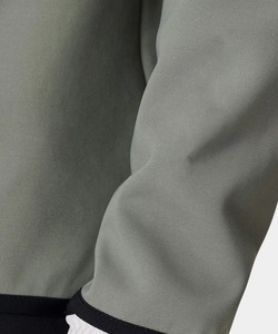 Men's Gray Quarter-Zip Pullover Sweatshirt Full Sleeve Solid Color Breathable Knitted Golf Clothing Casual Style - Product Image 4