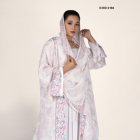 Robe de soirée/formeuse islamique modeste pour femme, longue, à manches longues, en satin et mousseline, imprimé floral, ouverte sur le devant