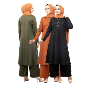 Conjunto de uniforme médico azul marino para mujer, de manga larga, con pantalones y diseño compatible con hiyab, para uso médico. - Product Image 5