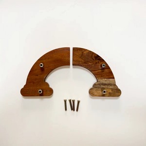 Poignées de porte modernes en bois d'acacia faites à la main, poignée arc-en-ciel, poignée de tiroir, poignées multicolores pour commode et armoire - Product Image 5