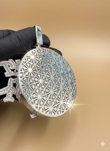 Pendentif personnalisé en moissanite VVS, style hip-hop, design lettre, plaqué or, argent 925, certifié, cadeau d'anniversaire pour homme - Product Image 6