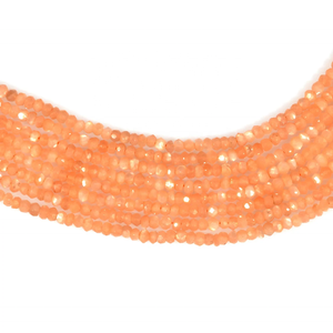 Cuentas facetadas de piedra lunar de melocotón natural de calidad AAA, 3.5 mm, 13 pulgadas, para la fabricación de joyas - Product Image 2