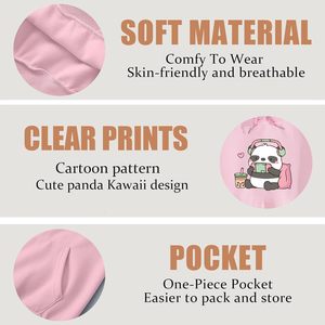 เสื้อฮู้ดโอเวอร์ไซส์ลายแพนด้าน่ารักสำหรับผู้หญิง Weetiotio ผลิตจากผ้าฝ้ายฟลีซ สวมใส่สบาย เหมาะสำหรับวัยรุ่นหญิง สไตล์การ์ตูนคาวาอี้ - Product Image 5