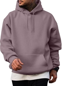 Men's Heavyweight Polyester/Cotton Oversized Hooded Varsity <b>Jacket</b> <b>Thick</b> <b>Fleece</b> French Terry Pocket Solid Custom Logo Print - Product Image 2