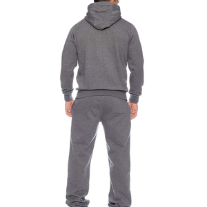 Survêtement unisexe gris à capuche, demi-zip, en polaire respirante, avec poches latérales, coupe décontractée, couleur unie, pour l'automne - Product Image 5