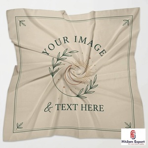 Ultimate Custom Printed Square <b>Scarf</b> Manufacturer <b>Silk</b> Feel Fashion Hijab Head Wrap Shawl Private Label OEM ODM India Factory - Product Image 4