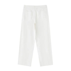 กางเกงยีนส์ทรงตรงเอวสูงปานกลางแบบเกาหลีรุ่นใหม่จากโฟร์ซีซั่นส์ ดีไซน์เรียบง่าย ปรับเอวได้ เหมาะสำหรับใส่ทำงาน - Product Image 2