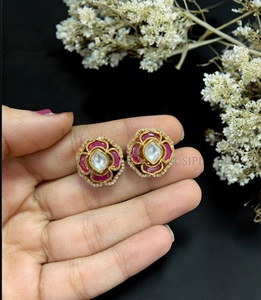 Hermosos Pendientes de Moissanita con Aspecto de Piedra, Chapados en Oro de Latón de Primera Calidad, para Mujeres y Niñas, para Usar en Bodas, Colección - Product Image 4