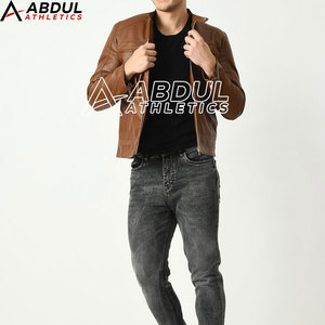 Chaqueta de invierno de cuero con acabado de lujo, material premium, tacto suave, interior cálido, corte ajustado, chaqueta de moda para el invierno. - Product Image 5