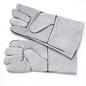 Guantes de Soldadura Resistentes al Fuego de Cuero Vacuno Reforzado, Guantes de Seguridad Industrial para Protección de Manos, Guantes para Barbacoa - Product Image 1