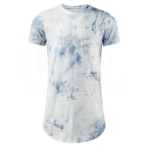 Camiseta de manga corta con cuello redondo y estampado tie-dye para hombre, informal, de punto, corte regular. - Product Image 1
