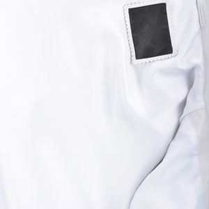 Veste en cuir blanche pour homme à manches longues avec détails zippés, à porter toute l'année - Product Image 4