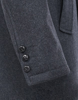 Manteau long en laine pour homme, col rond, simple boutonnage, épais, imperméable, écologique, coupe classique, gris foncé