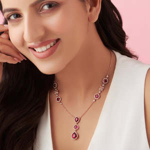 Super September Hot Sale Rose Gold Plated 925 Sterling <b>Silver</b> Floral <b>Necklace</b> <b>and</b> <b>Earrings</b> Jewelry <b>Set</b> for Women - Product Image 2