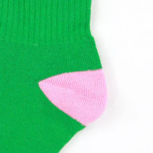 AKA 1908 Crew <b>Socks</b> Green White Pink Ribbed Cotton Blend Sports Casual Mid Calf Soft Breathable Daily Comfort - Product Image 4