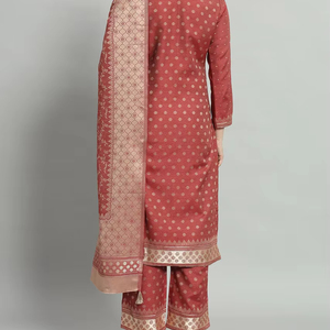 Tissu de robe non cousu Safaa Premium en viscose, pour costumes d'hiver pakistanais avec étole - Product Image 1