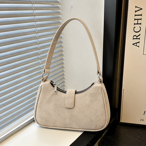 Bolso de Hombro en Forma de Y, Estilo Vintage, Color Beige, con Cierre de Cremallera, Mini Bolso para el Uso Diario - Moderno - Product Image 1