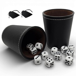 Gobelet à dés en cuir PU véritable écologique de haute qualité avec logo personnalisé, couleur personnalisée et forme polyédrique - Product Image 1