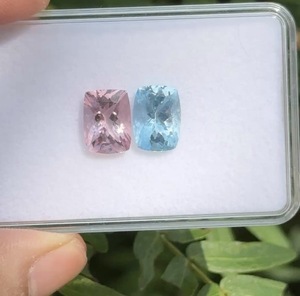 Aigue-marine naturelle et morganite 6,55 carats, pierres précieuses taillées en coussin de 11x8 mm pour la fabrication de bijoux fins et de boucles d'oreilles - Product Image 1