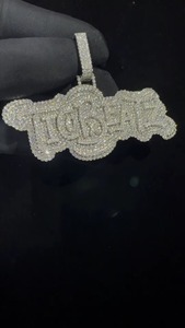 Personalized Custom Hip Hop Pendant 925 Sterling Silver Pendants Pass <b>Tester</b> VVS Moissanite Diamond Ice Out Letter Name Pendant - Product Image 2