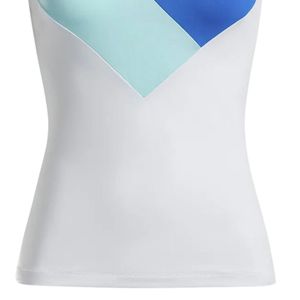 Women's <b>White</b> Blue Color Block <b>Polo</b> Shirt Short Sleeve Lightweight Sports Top Stylish Outdoor Wear for Golf Training - Product Image 6