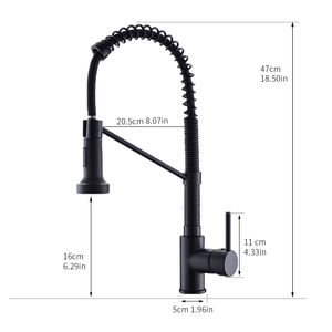 Rubinetto da cucina monocomando in acciaio inossidabile nichel spazzolato con doccetta estraibile per la tua cucina - Product Image 4