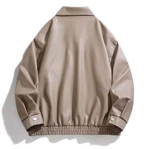 Chaqueta de cuero premium para hombre, otoño e invierno, color sólido, estilo casual, con capucha, tipo business - Product Image 2