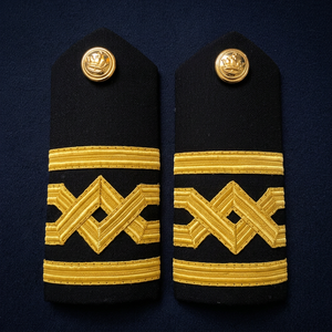 Épaulettes Officielles Unisexe en Tissu Noir Respirant avec Broderie Dorée – Insignes d'Uniforme de Haute Qualité Taille Adulte - Product Image 1