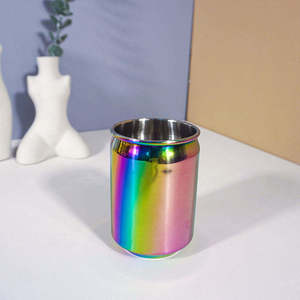 Mug en acier inoxydable arc-en-ciel, tasse à café en métal martelé avec poignée, vaisselle colorée, mug à cocktail, accessoires de cuisine et de bar - Product Image 4